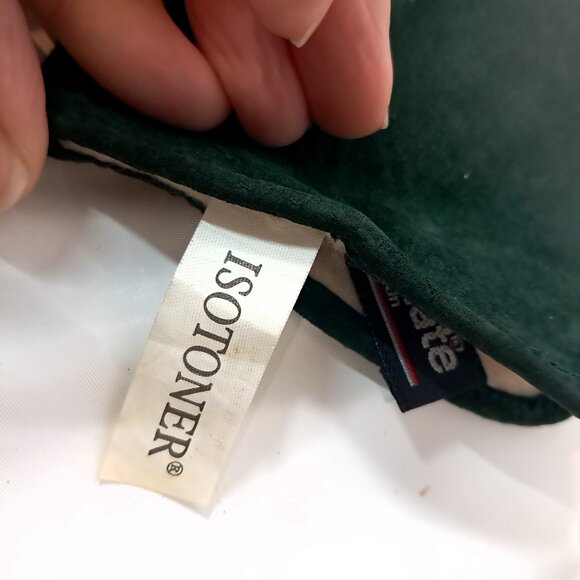 Vintage Isotoner Thinsulate gloves dark hunter green faux suede womens LARGE - Picture 9 of 11